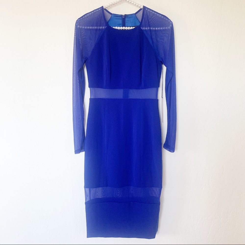NWT JayGodfrey Sheer Panel Crepe Sheath Dress - Picture 3 of 13